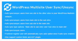 WordPress Multisite User Sync/Unsync
