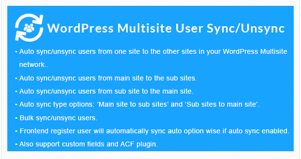 WordPress Multisite User Sync/Unsync