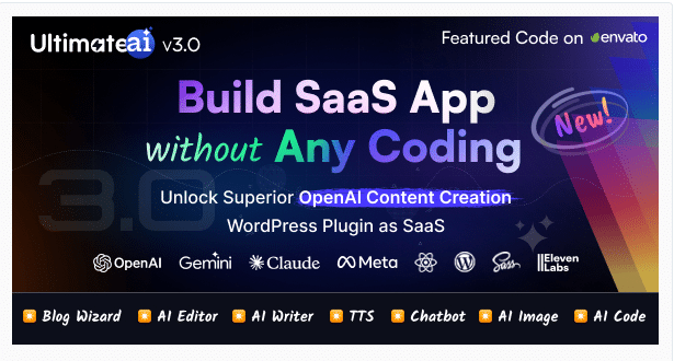 UltimateAI - OpenAI Content Generation WordPress App as SaaS